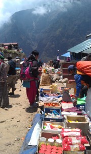 Namche Bazar marketplace.
