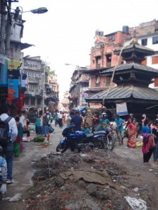 Typical Kathmandu Street. Photo credit: Eleanor Tresidder