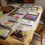 Collecting greeting cards to sort.